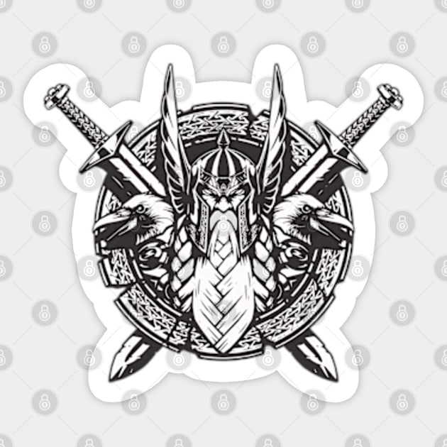 Great Odin Viking God Sticker by HARKO DESIGN